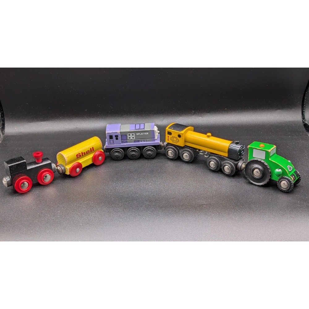 Thomas Splatter Train Car & BRIO Wooden Train Car Lot of 5